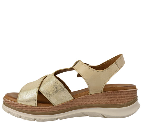 Sandale casual, dama, ANNA VIOTTI, D20-H2987, bej sidef, piele naturala